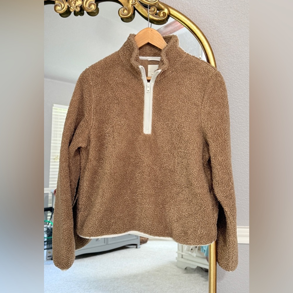ASPEN Cinnamon Brown Quarter Zip Sherpa Pullover